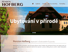 Tablet Screenshot of pensionhofberg.cz